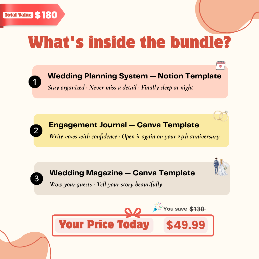 Stress-Free Wedding Bundle | Plan Your Entire Wedding Without the Overwhelm